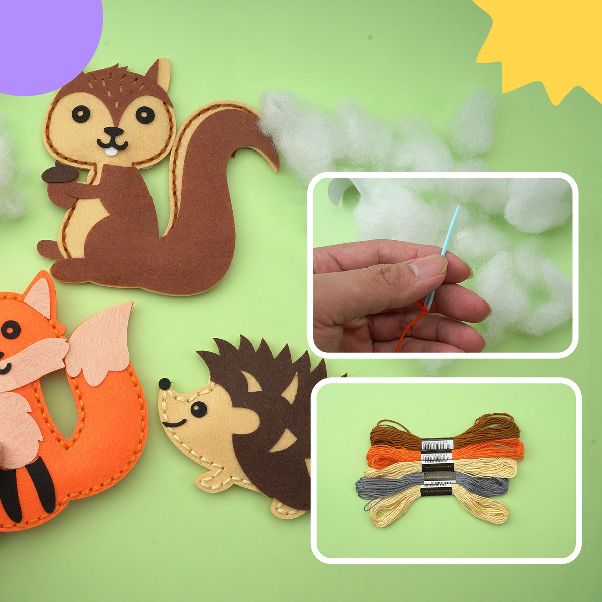 Forest Craft Kit & Sewing Kit for Kids – Creative DIY Woodland Animals ...