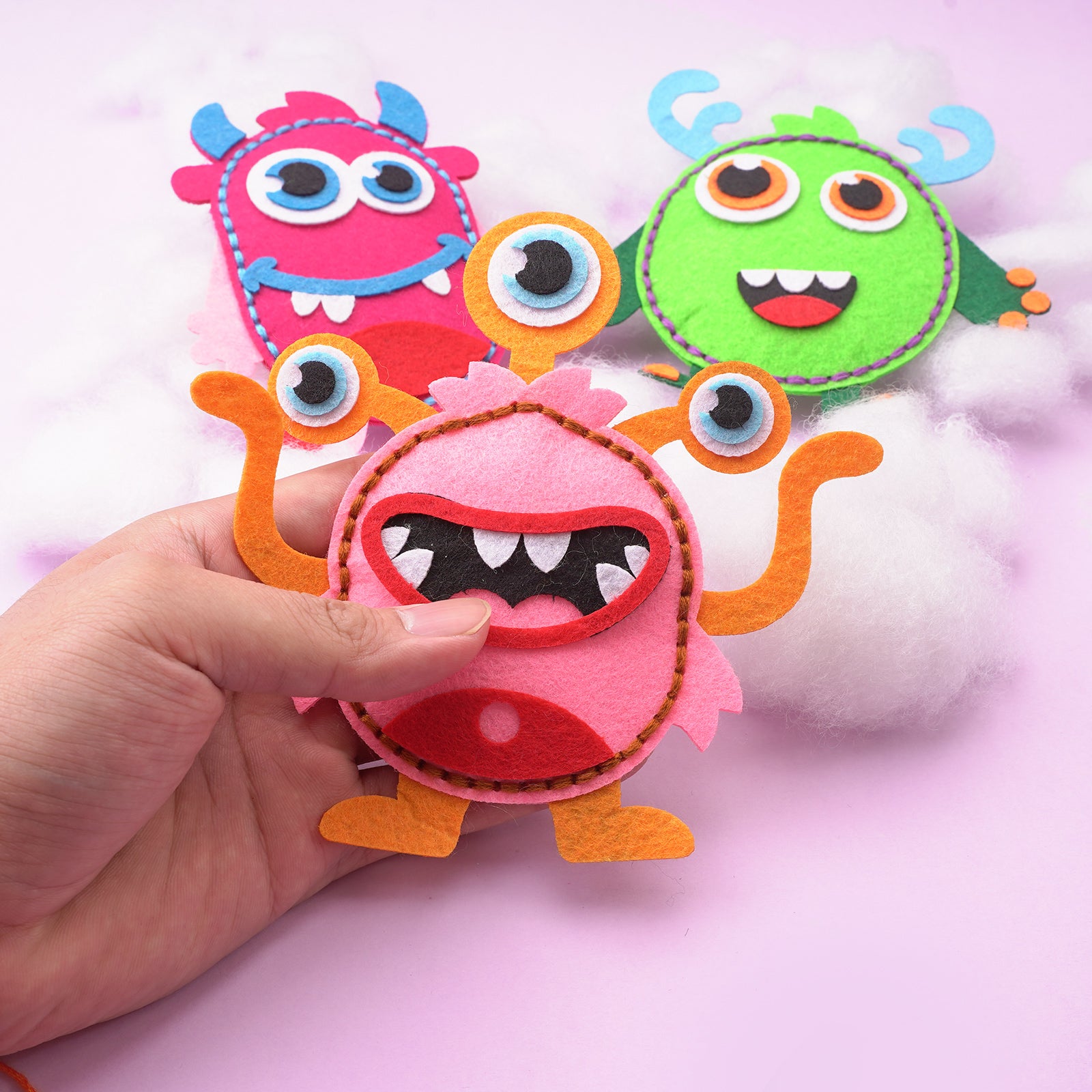 felt monsters Monster Craft Kit & Sewing Kit for Kids – Fun DIY Creatures